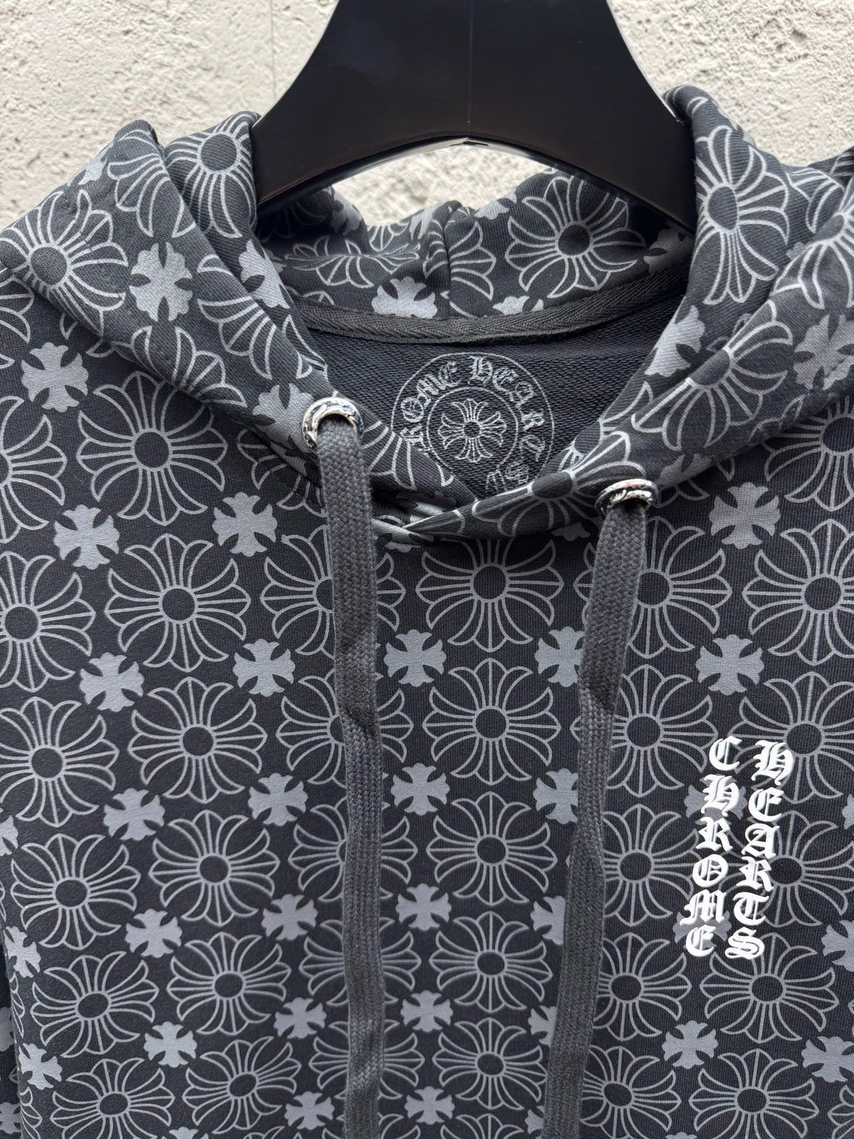 Grey Cotton Monogram Zip-Through - Men's