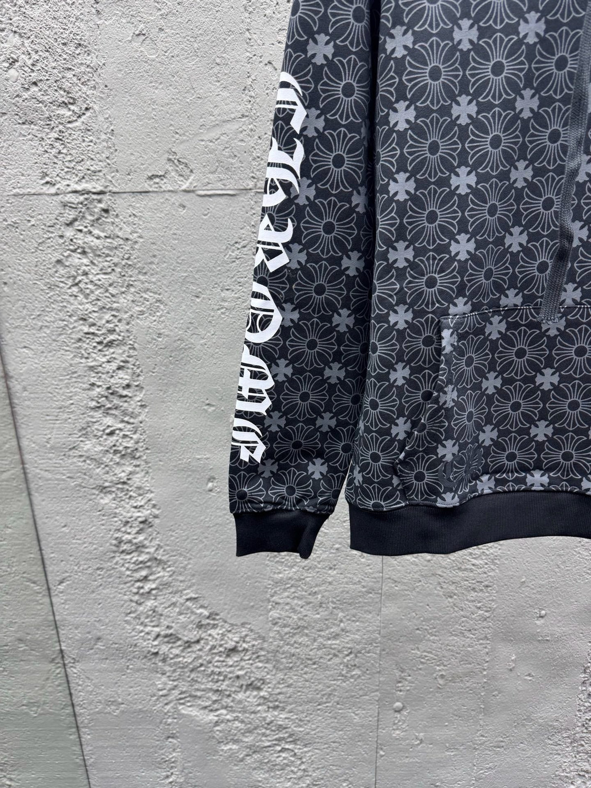 Grauer Baumwoll-Monogramm-Reißverschluss-Cardigan – Herren