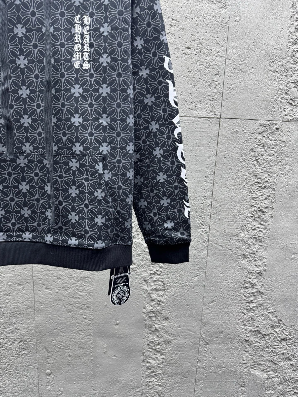Grauer Baumwoll-Monogramm-Reißverschluss-Cardigan – Herren