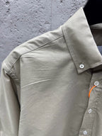 Beiges Langarmshirt aus Baumwolle, unifarben – Herren