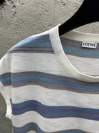 Weißes Bretonisches Kurzarm-T-Shirt aus Baumwolle mit Streifen – Herren