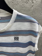 Weißes Bretonisches Kurzarm-T-Shirt aus Baumwolle mit Streifen – Herren