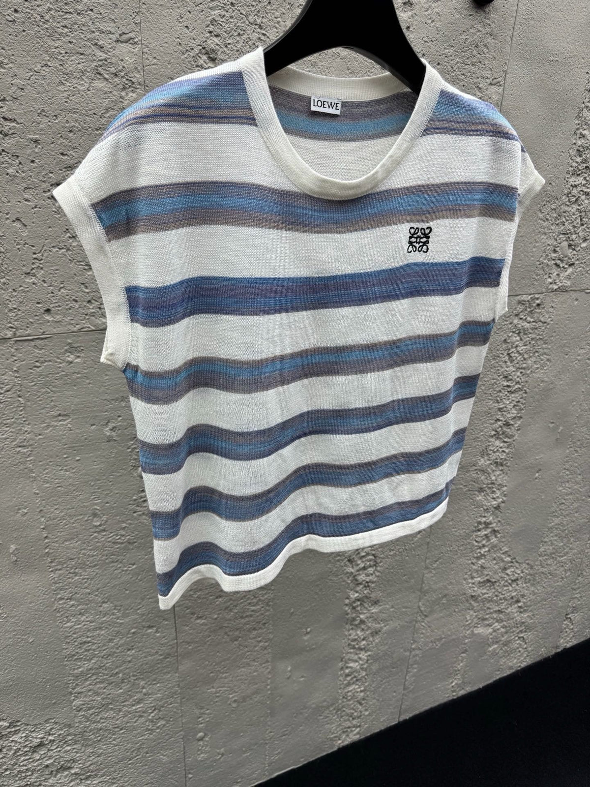 Weißes Bretonisches Kurzarm-T-Shirt aus Baumwolle mit Streifen – Herren
