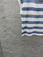 Weißes Bretonisches Kurzarm-T-Shirt aus Baumwolle mit Streifen – Herren