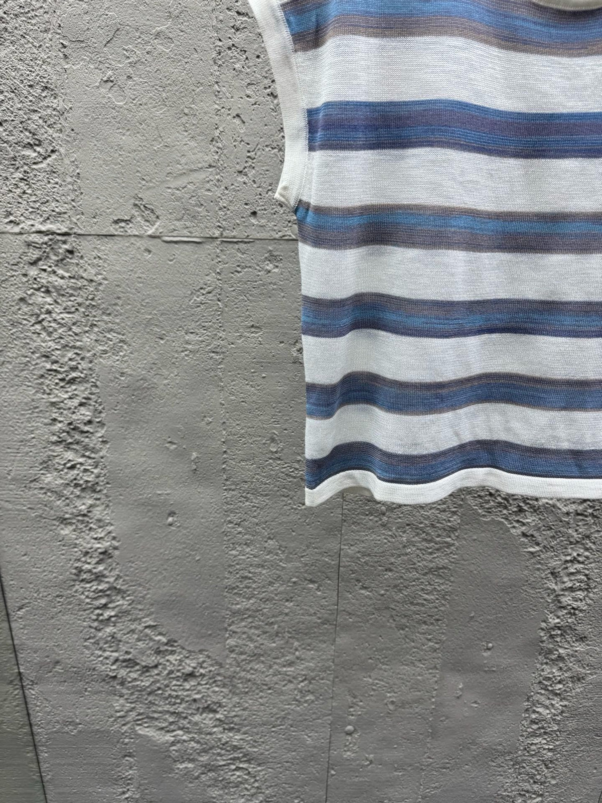 Weißes Bretonisches Kurzarm-T-Shirt aus Baumwolle mit Streifen – Herren
