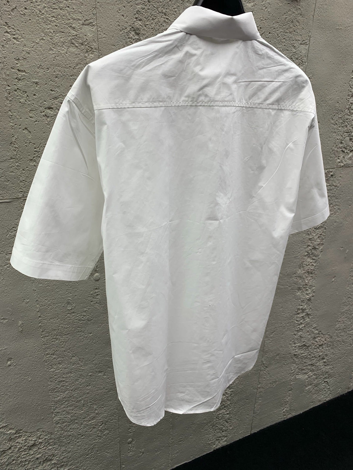 Blaues schlichtes Baumwoll-Kurzarmshirt – Herren