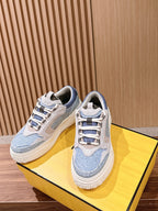 Weiße Leder-Colourblock-Chunky-Herrenschuhe