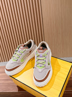 Weiße Leder-Colourblock-Chunky-Herrenschuhe