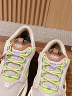 Weiße Leder-Colourblock-Chunky-Herrenschuhe