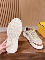 Weiße Leder-Colourblock-Chunky-Herrenschuhe