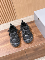 Panelled Runner Black and White Sneakers
