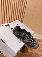 Panelled Runner Black and White Sneakers