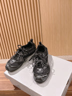 Panelled Runner Black and White Sneakers