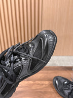 Panelled Runner Black and White Sneakers