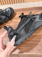 Panelled Runner Black and White Sneakers