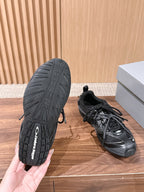 Panelled Runner Black and White Sneakers