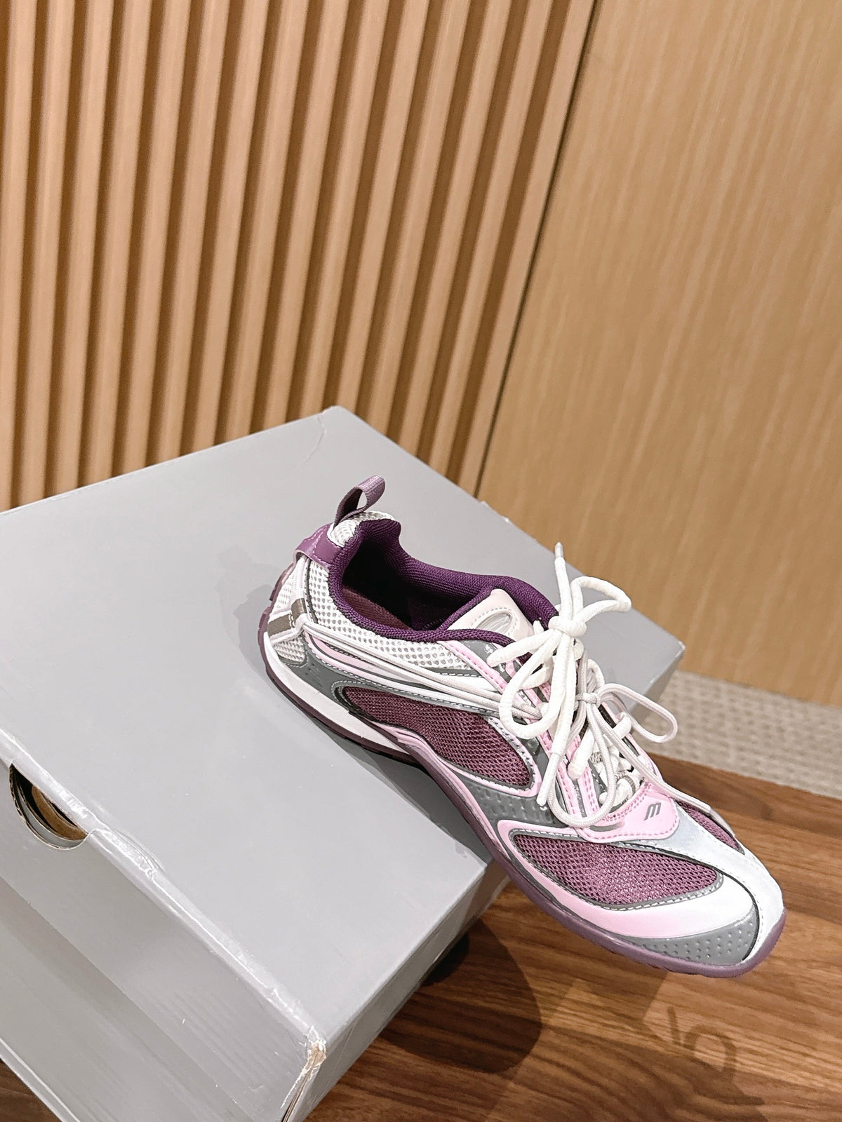 Panelled Runner Black and White Sneakers
