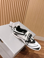 Panelled Runner Black and White Sneakers