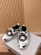 Panelled Runner Black and White Sneakers