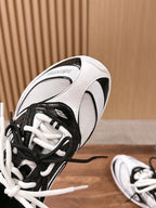 Panelled Runner Black and White Sneakers