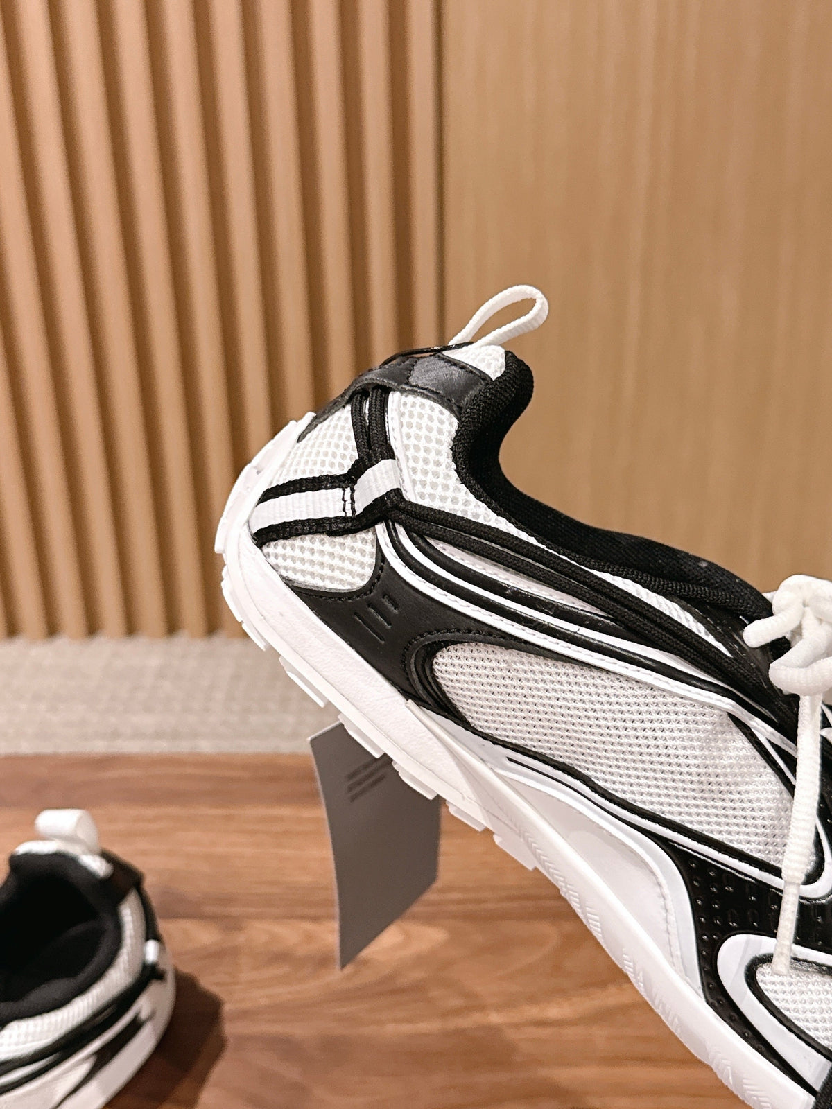 Panelled Runner Black and White Sneakers