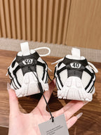 Panelled Runner Black and White Sneakers