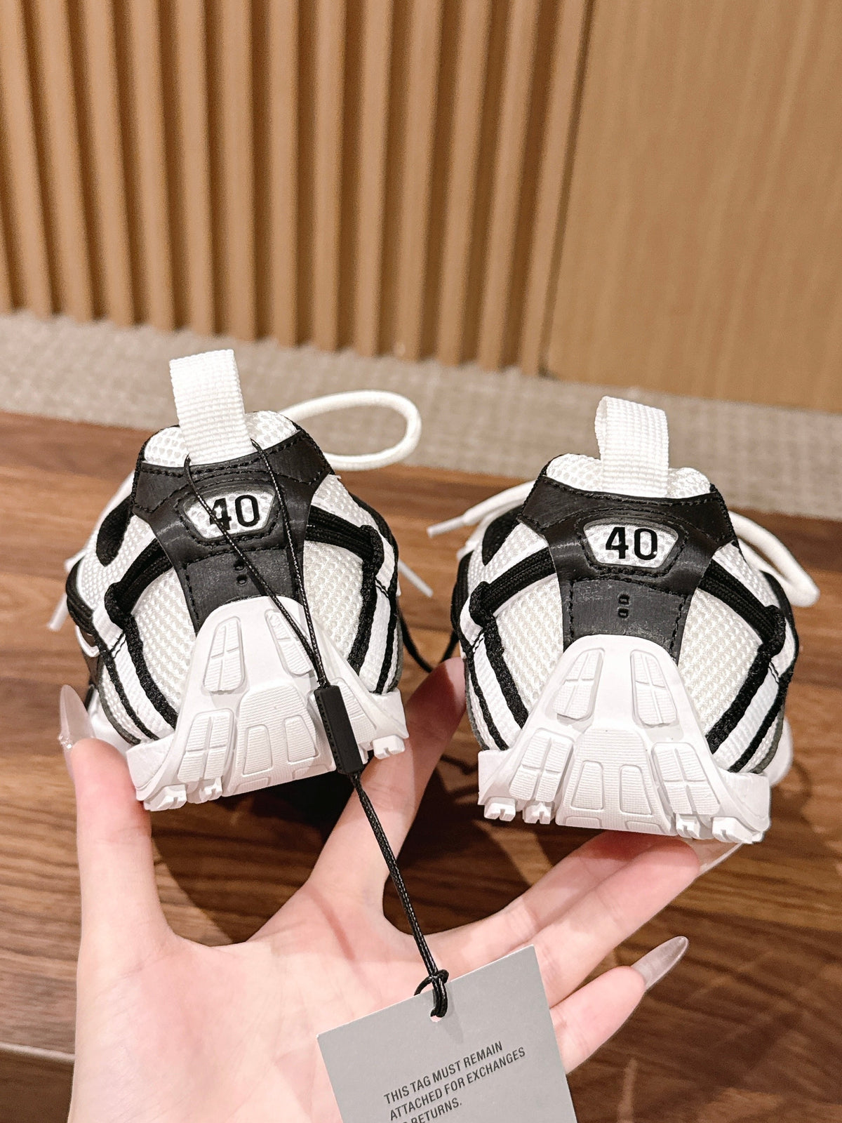 Panelled Runner Black and White Sneakers