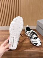 Panelled Runner Black and White Sneakers