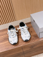 Panelled Runner Black and White Sneakers