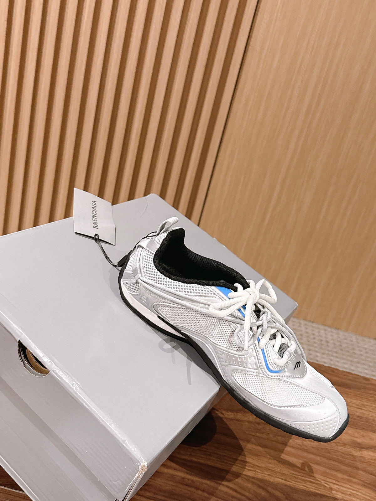 Panelled Runner Black and White Sneakers