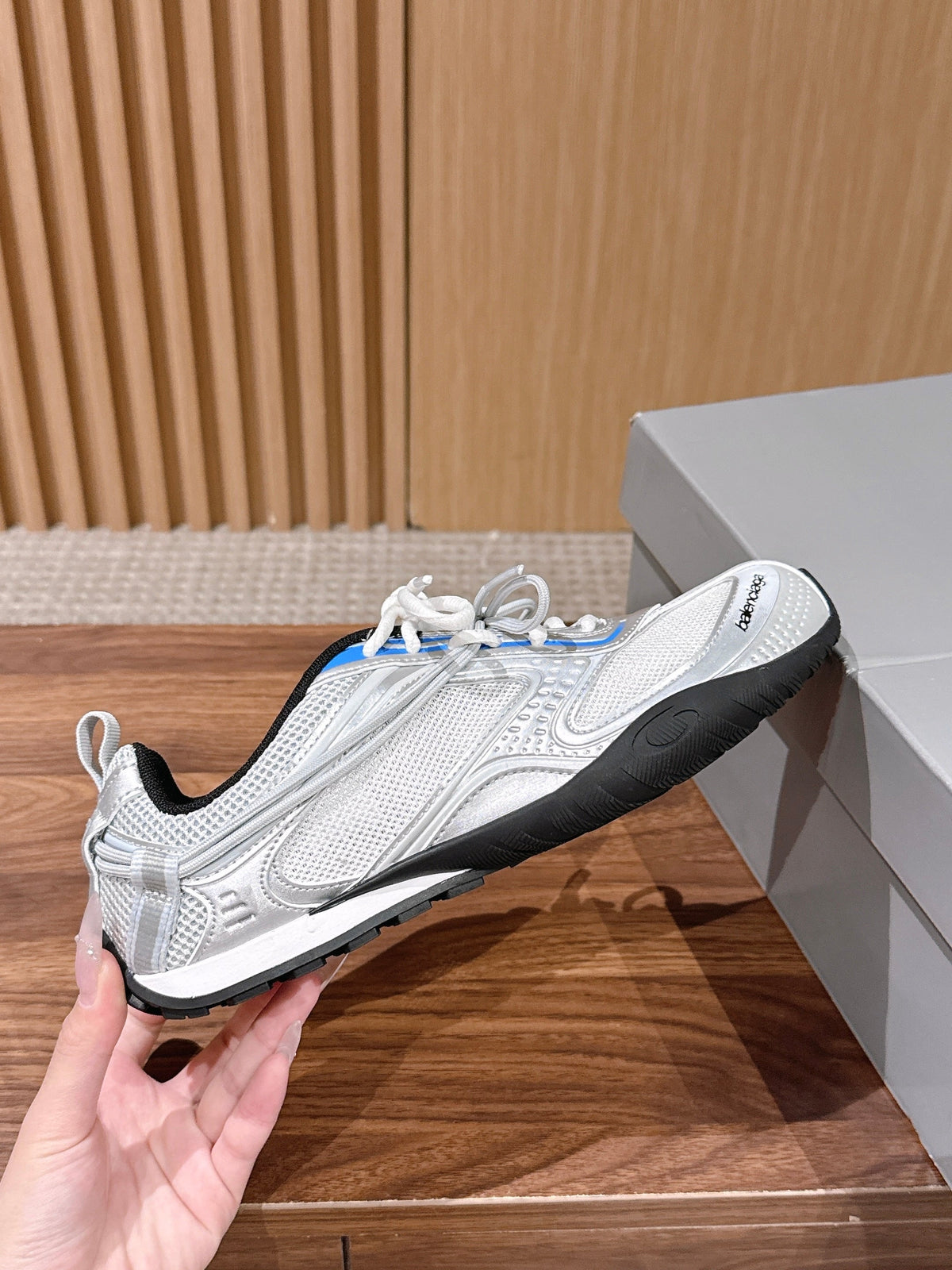 Panelled Runner Black and White Sneakers