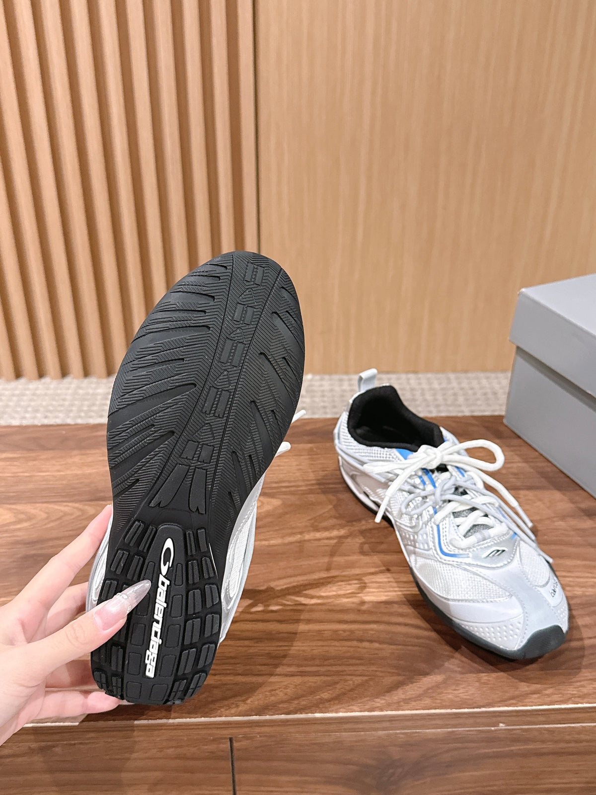 Panelled Runner Black and White Sneakers