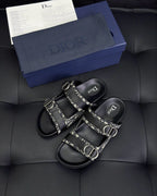 Black Leather Gold Hardware Multi Strap - Men's