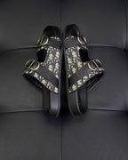 Black Leather Gold Hardware Multi Strap - Men's