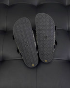 Black Leather Gold Hardware Multi Strap - Men's