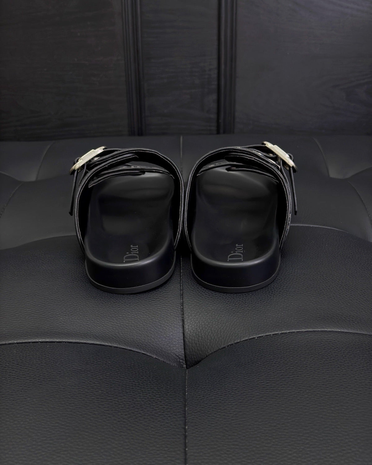 Black Leather Gold Hardware Multi Strap - Men's