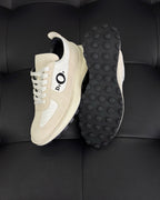 Leder-Low-Top-Sneaker Cremefarben - Herren