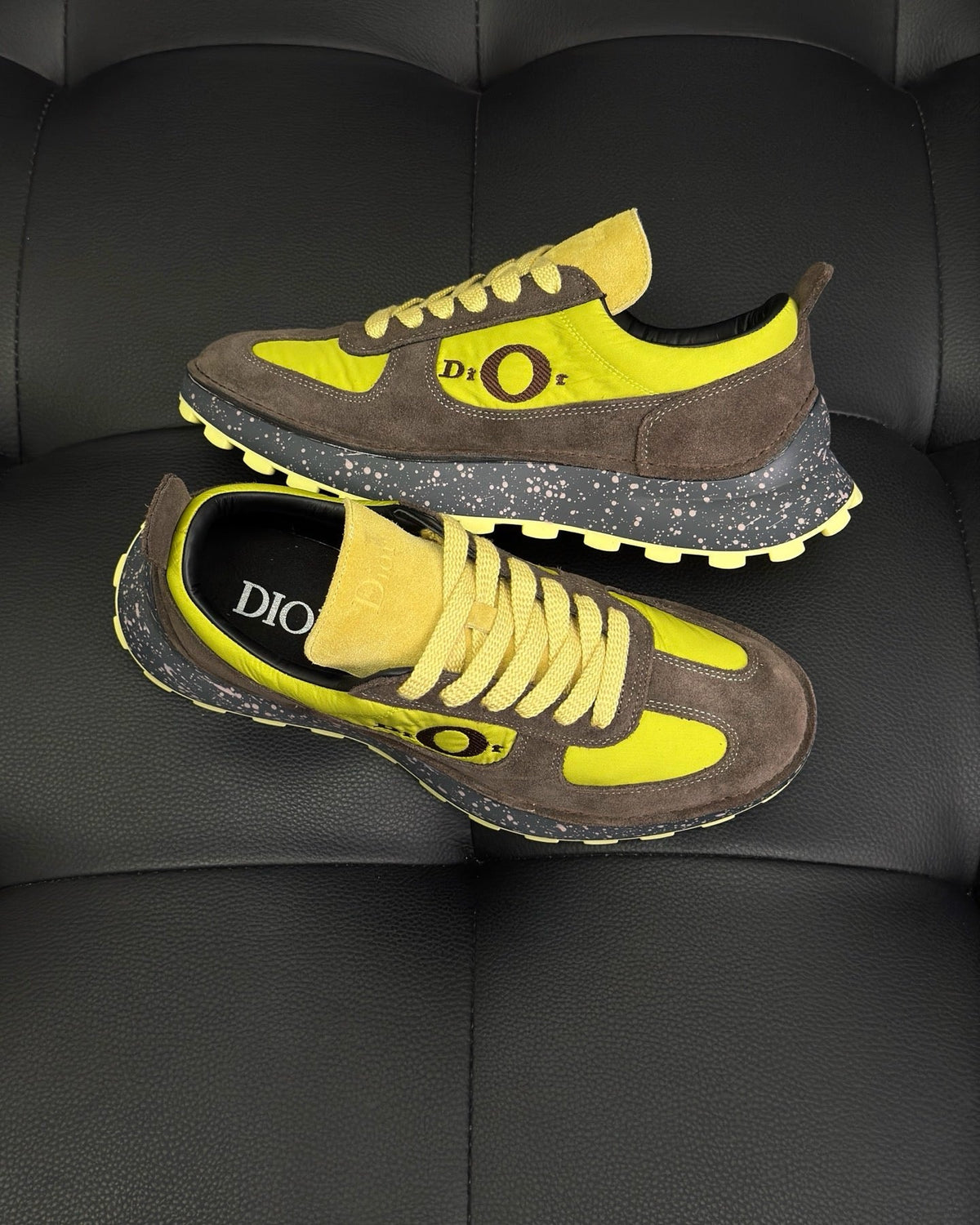Leder-Low-Top-Sneaker Cremefarben - Herren