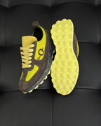 Leder-Low-Top-Sneaker Cremefarben - Herren