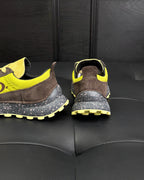 Leder-Low-Top-Sneaker Cremefarben - Herren