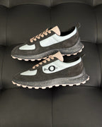 Leder-Low-Top-Sneaker Cremefarben - Herren