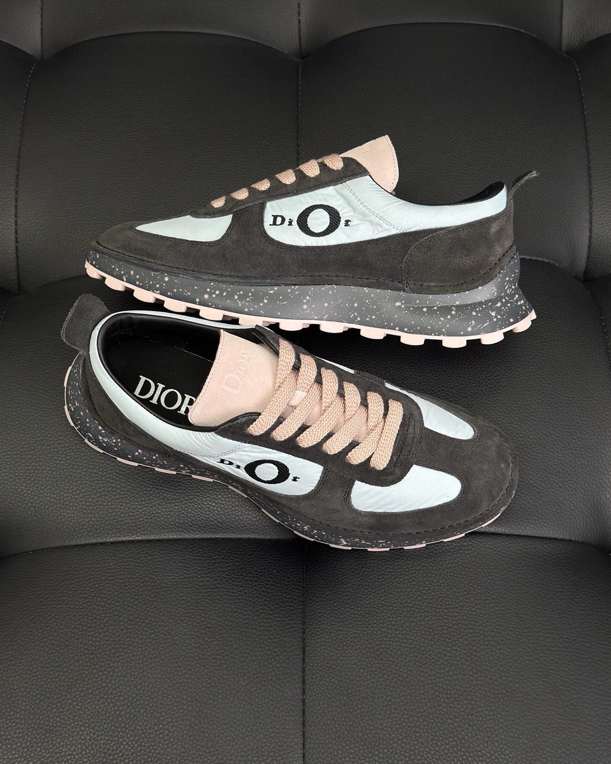 Leder-Low-Top-Sneaker Cremefarben - Herren