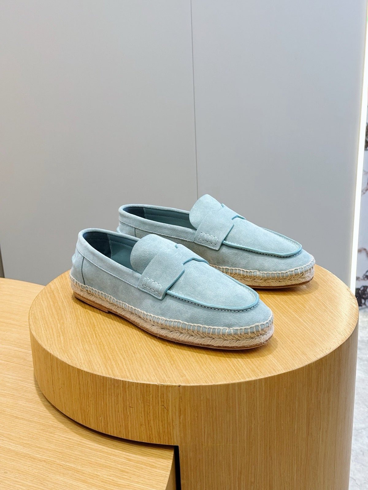 Blue Suede Rope Sole Loafer - Men's