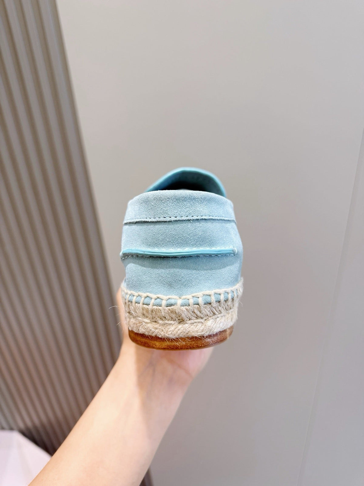 Blue Suede Rope Sole Loafer - Men's