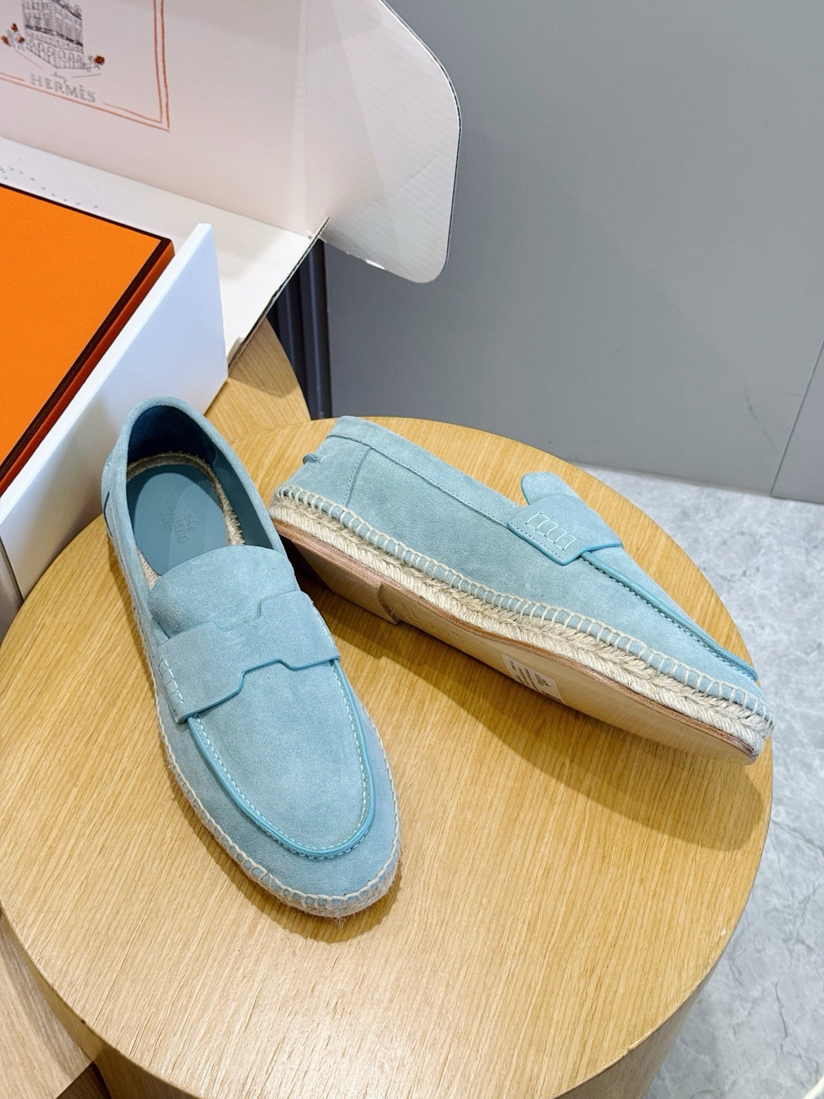 Blue Suede Rope Sole Loafer - Men's