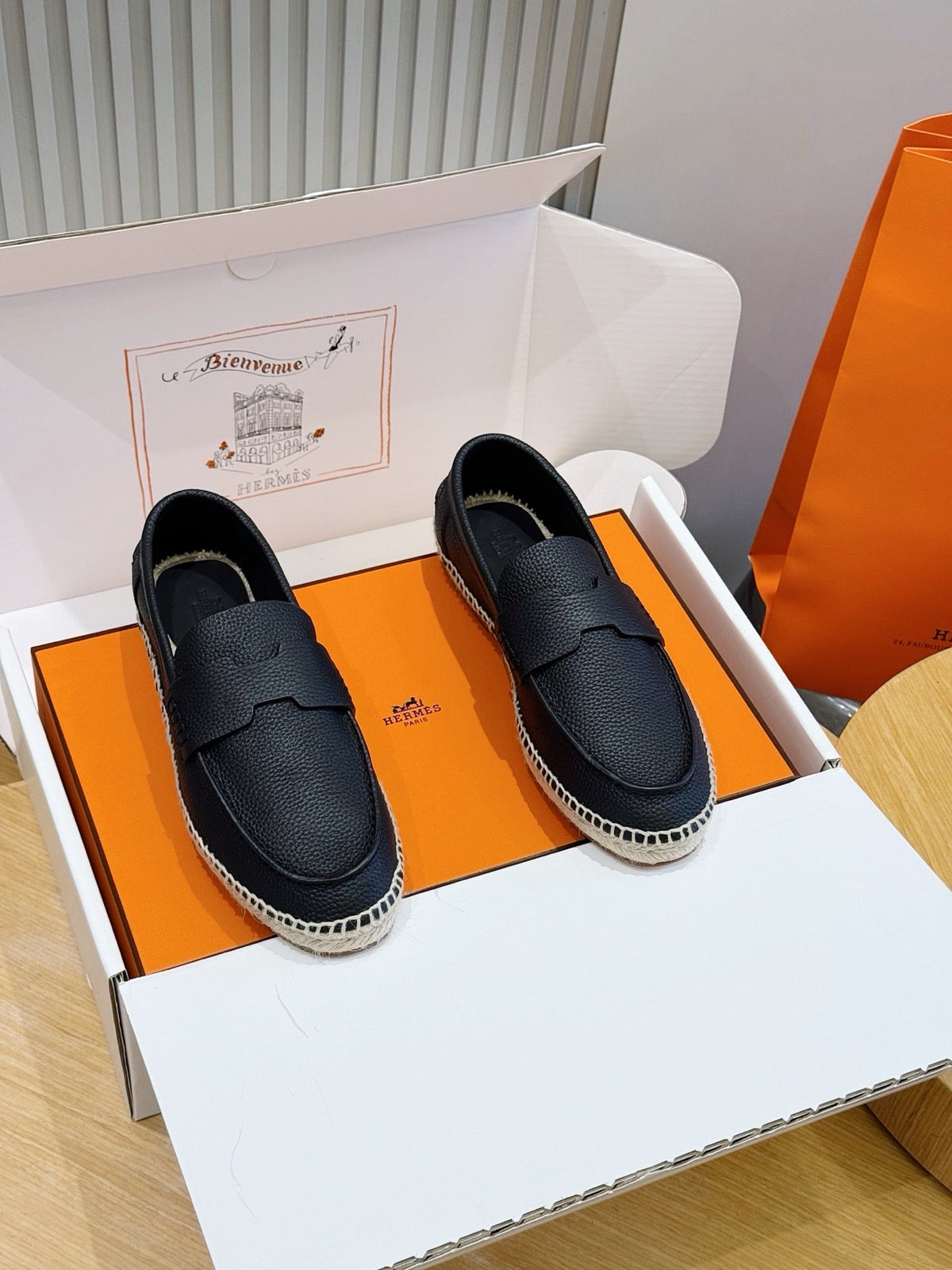 Blue Suede Rope Sole Loafer - Men's
