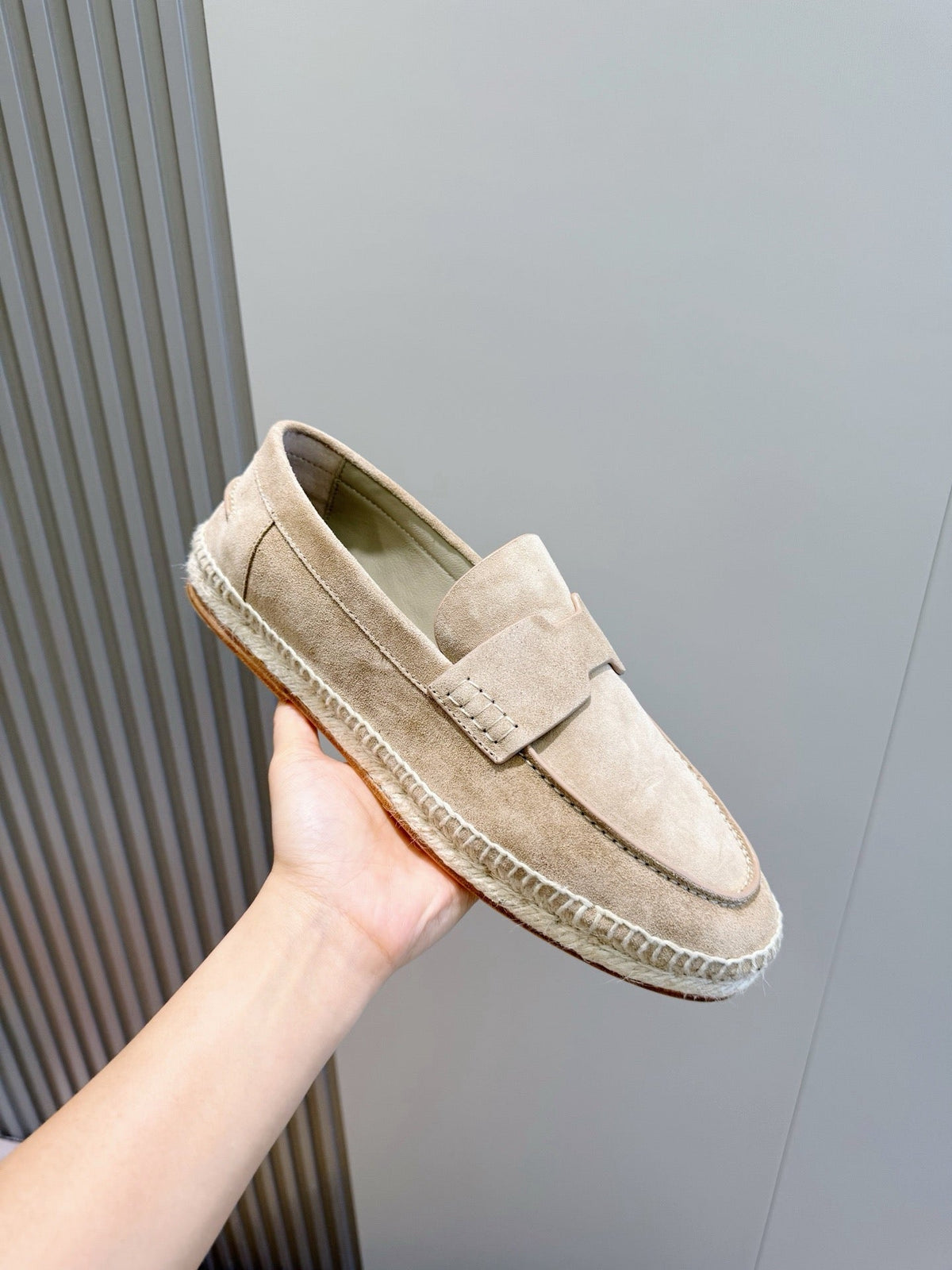 Blue Suede Rope Sole Loafer - Men's