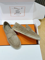 Blue Suede Rope Sole Loafer - Men's