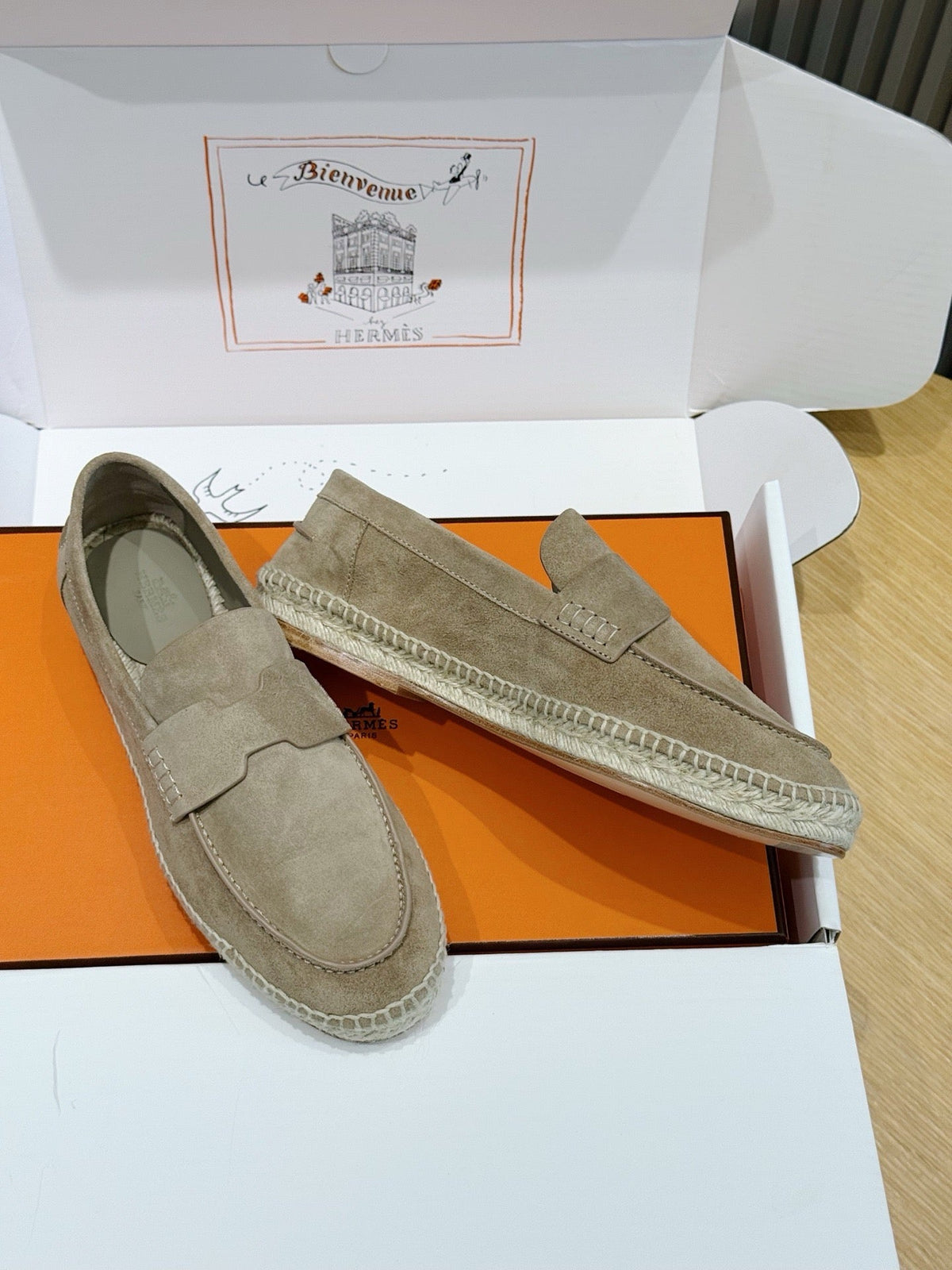 Blue Suede Rope Sole Loafer - Men's