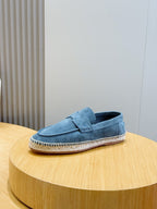 Mokassin aus blauem Wildleder mit Espadrille-Sohle – Herren